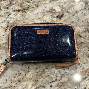 Consuela Calley Wristlet wallet sparkle navy blue NWOT